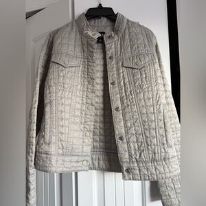 GAP Women's Quilted Utility Jacket - Light Gray